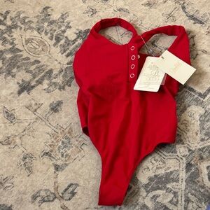 NWT Bombshell sportswear cherry red bodysuit XS